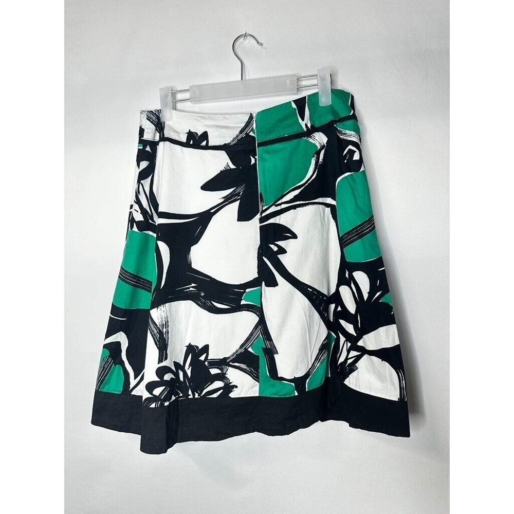 LILY Skirt A-Line Flare Floral Green Black Sz Medium Zip Casual Lined - Picture 3 of 6